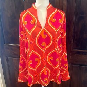 Rachel Zoe Orange Pink Blouse, size S